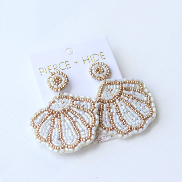 Beaded Clam Earring
