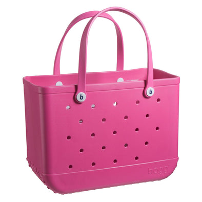 Flat view of the hot pink bogg bag