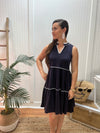 Front view of Duffield Lane Harriet Dress - Navy