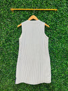 Hanging back view of Duffield Lane x Lucky Knot Exclusive Grand Dress - Blue Seersucker