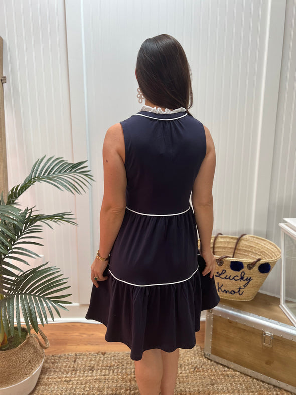 Back view of Duffield Lane Harriet Dress - Navy