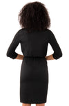 Back view of the Gretchen Scott Twist & Shout Dress - Solid Black