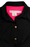 Collar details of the Gretchen Scott Twist & Shout Dress - Solid Black