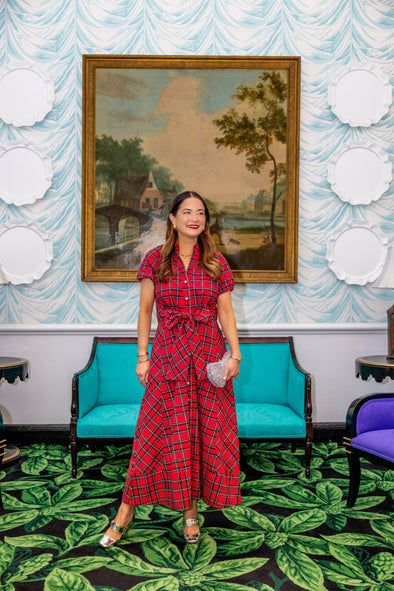 Sail To Sable Abby Shirt Dress - Red Tartan