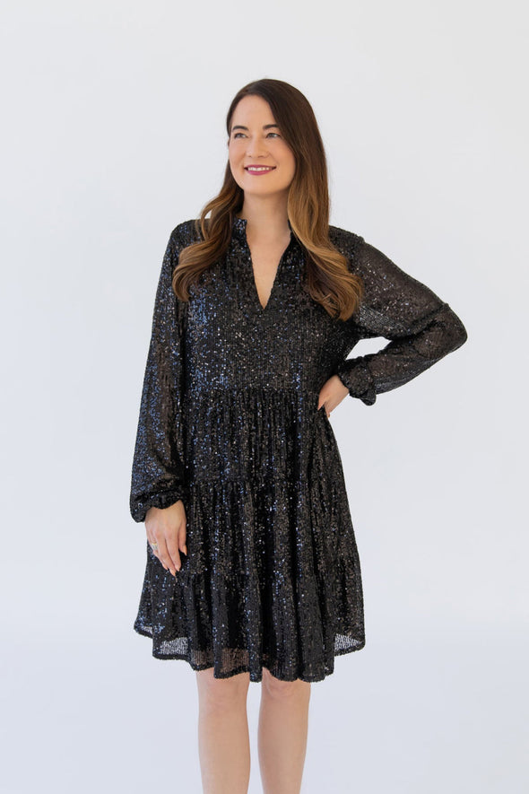 Sail To Sable Charlotte Sequin Dress - Black