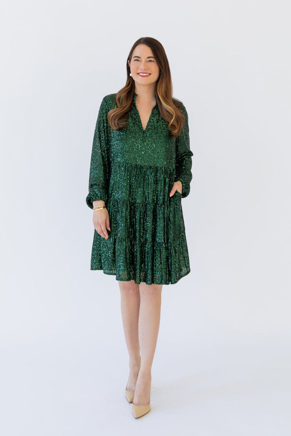 Sail To Sable Charlotte Sequin Dress - Emerald