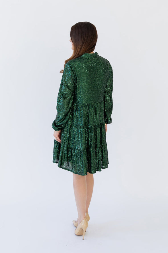 Sail To Sable Charlotte Sequin Dress - Emerald