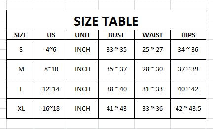 Size chart for the Providence Eyelet Midi Dress