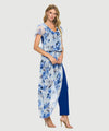 Full body view of the Last Tango Jumpsuit With Chiffon Overlay - Royal Flower