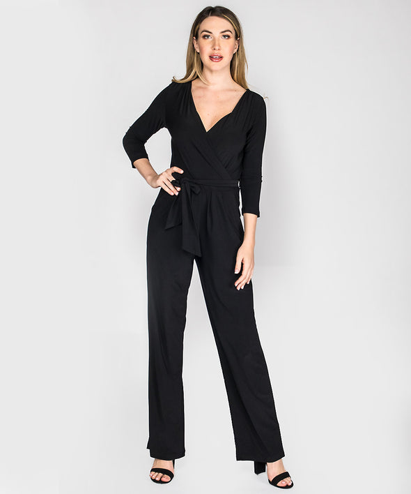 Last Tango 3/4 Sleeve Jumpsuit in Black