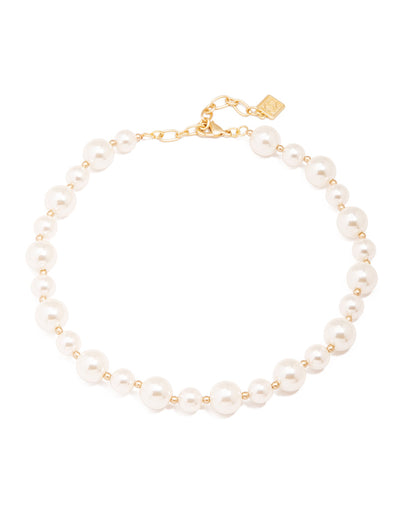 Zenzii Mixed Pearl Collar Necklace on White Background