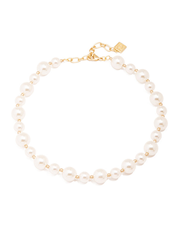 Zenzii Mixed Pearl Collar Necklace on White Background