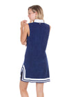 Back view of the Cabana Life Essentials Terry Tunic - Navy