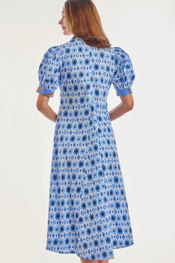 Dizzy Lizzie Montauk Ikat Midi Dress - Blue