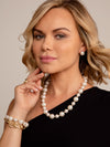 Zenzii Mixed Pearl Collar Necklace on Model