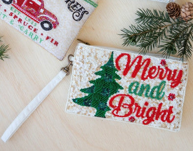 Merry And Bright Beaded Club Bag