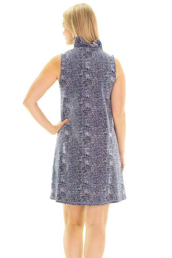 Back of Duffield Lane Somerset Dress in Blue Scales