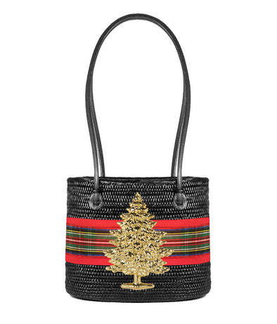 Lisi Lerch Medium Charlotte Tote - Christmas Tree Holiday Plaid