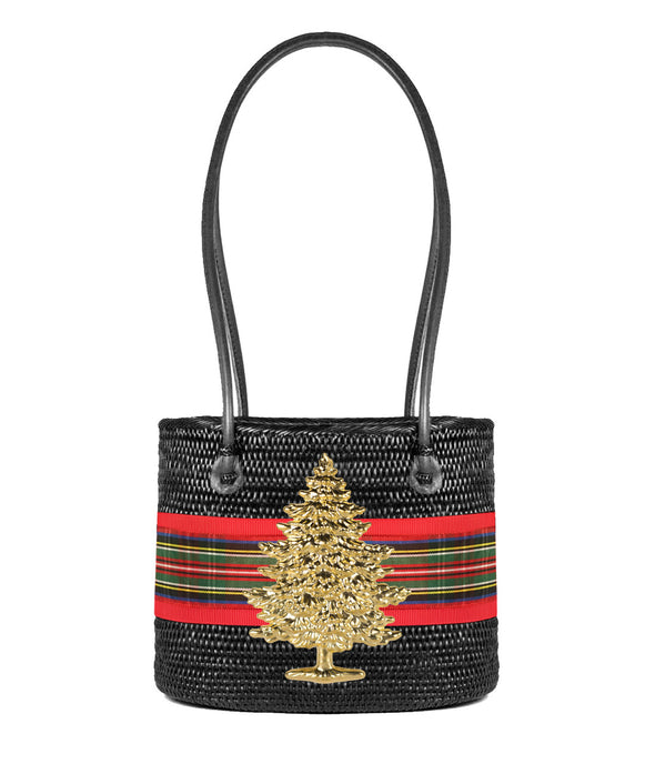Lisi Lerch Medium Charlotte Tote - Christmas Tree Holiday Plaid