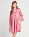 Front view of Jude Conally Faith Dress - Bamboo Lattice Flamingo Pink