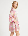 Side view of Jude Connally Faith Dress in Butterfly Tile White/Gold