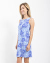 Side view of Jude Connally Beth Dress in Mums The Word Periwinkle