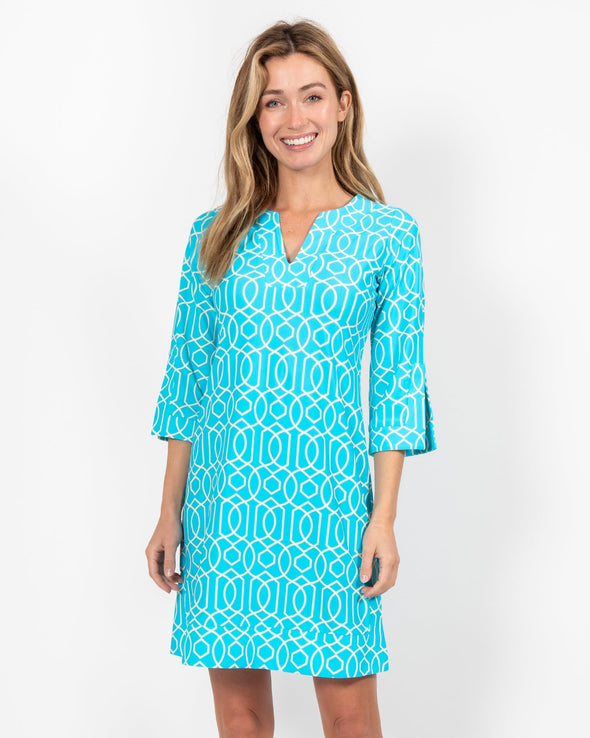 Jude Connally Megan Dress - Garden Gate Santorini Blue