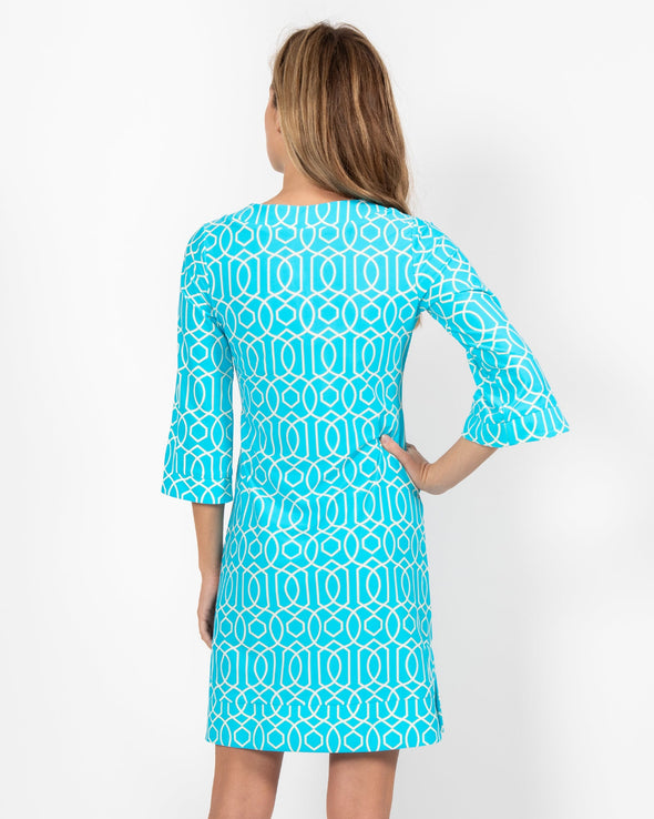 Jude Connally Megan Dress - Garden Gate Santorini Blue