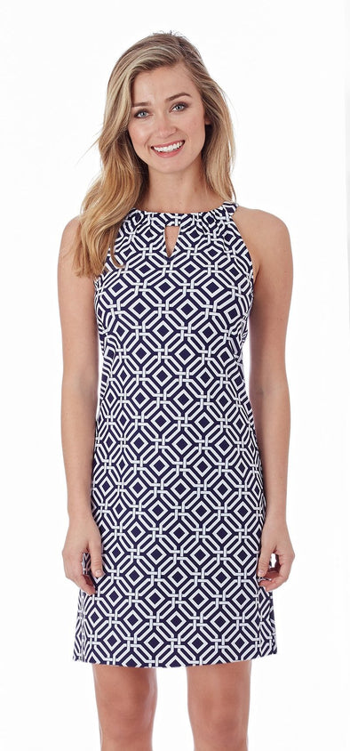 Jude Connally Lisa Dress In Grand Links Navy