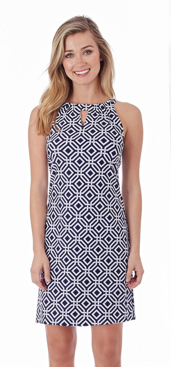 Jude Connally Lisa Dress In Grand Links Navy