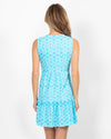Back view of Jude Connally Annabelle Dress - Diamond Ikat Santorini Blue
