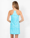 Back view of Jude Connally Bailey Dress - Diamond Ikat Santorini Blue