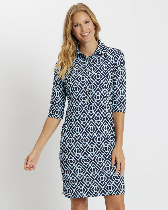 Jude Connally Susanna Dress - Garden Lattice Navy