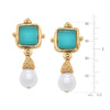 Size of the Susan Shaw Charlotte Mini Drop Earrings in Riviera Teal