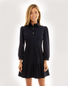 Front view of Jude Connally Henley Dress in Denim Navy