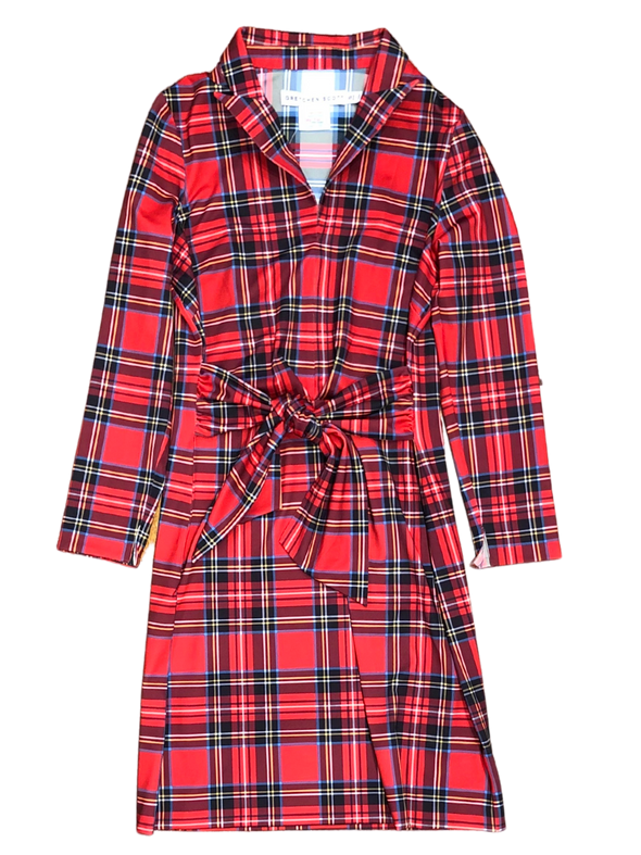 Flat view of the Gretchen Scott Dapper Dress in Duke Of York Red/Multi