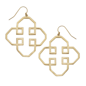 Susan Shaw Geometric Outline Earrings on plain background