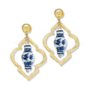 Flat view of the Susan Shaw Ginger Jar Statement Earrings