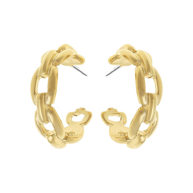 Flat view of the Susan Shaw Mini Chain Hoops