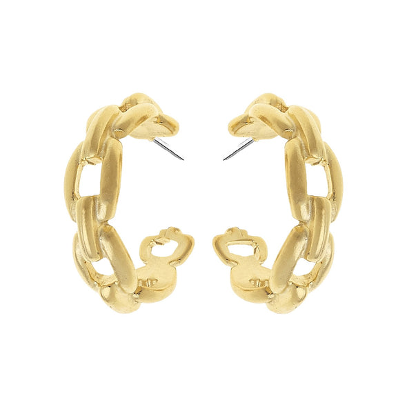 Flat view of the Susan Shaw Mini Chain Hoops