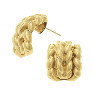 Flat view of the Susan Shaw Small Braided Earrings
