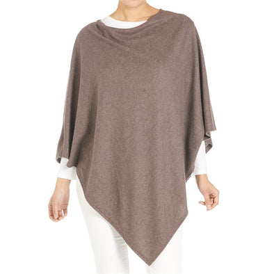 Leightweight Brushed Poncho - Brown
