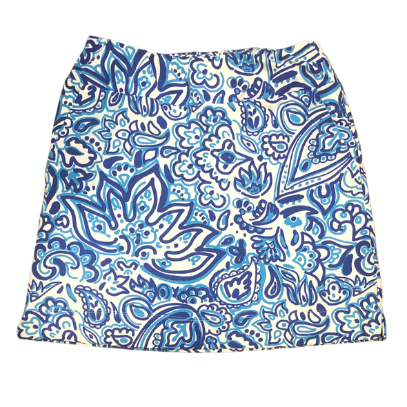 Flat view of the Katherine Way Kiawah Skort - Floral Fun Royal