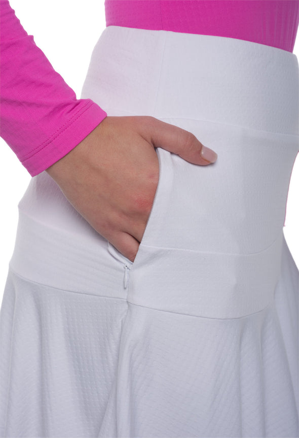 IBKUL Solid Flounce Skort - White