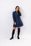 Full body view of Sail to Sable Highlands Dress - Blackwatch Plaid