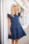 Front view of Sail To Sable Tartans Dress - Blackwatch Plaid