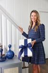 Front view of Sail to Sable Highlands Dress - Blackwatch Plaid