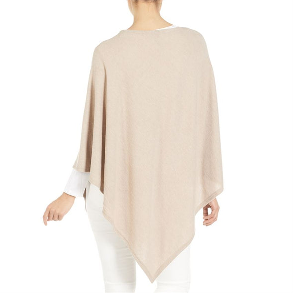 Leightweight Brushed Poncho - Taupe