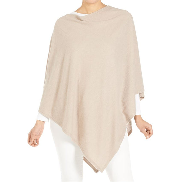 Leightweight Brushed Poncho - Taupe