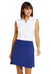 Front view of the IBKUL Faux Wrap Skort - Navy